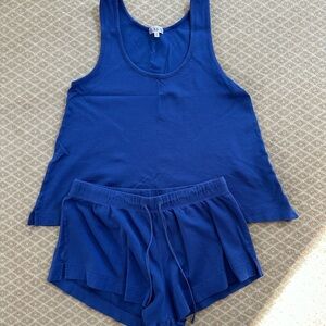 Lake Pointelle pajama shorts set in cobalt size M